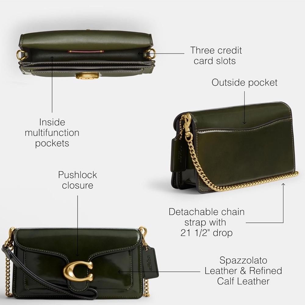 Coach Tabby Shoulder Bag 19 Olive Green Crossbody Purse - NWT - Picture 3 of 5